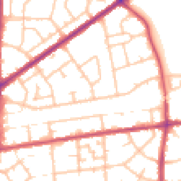 Daytime road noise heatmap for RM9 4BB