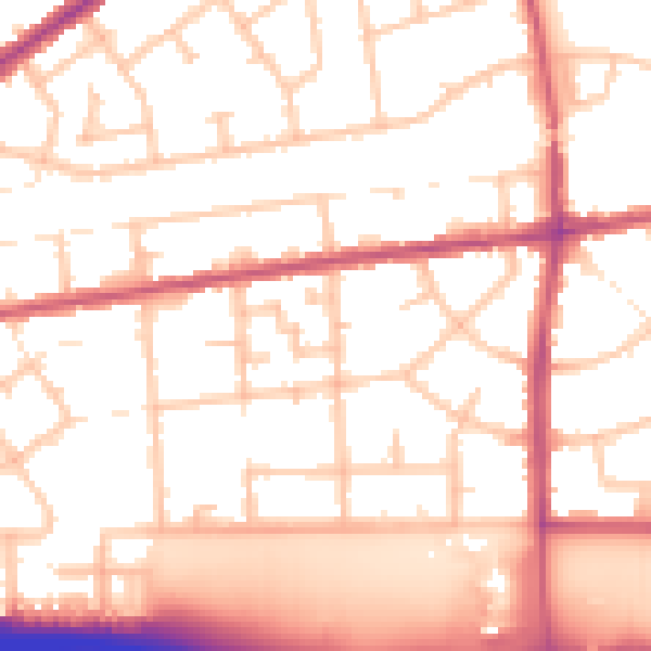 Daytime road noise heatmap for RM9 4HJ