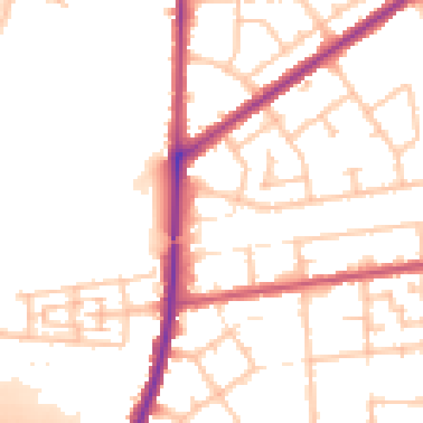 Daytime road noise heatmap for RM9 4QA