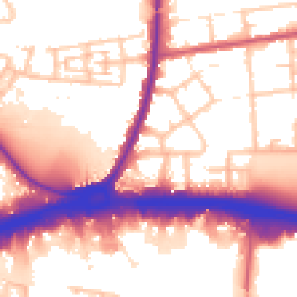 Daytime road noise heatmap for RM9 4XL