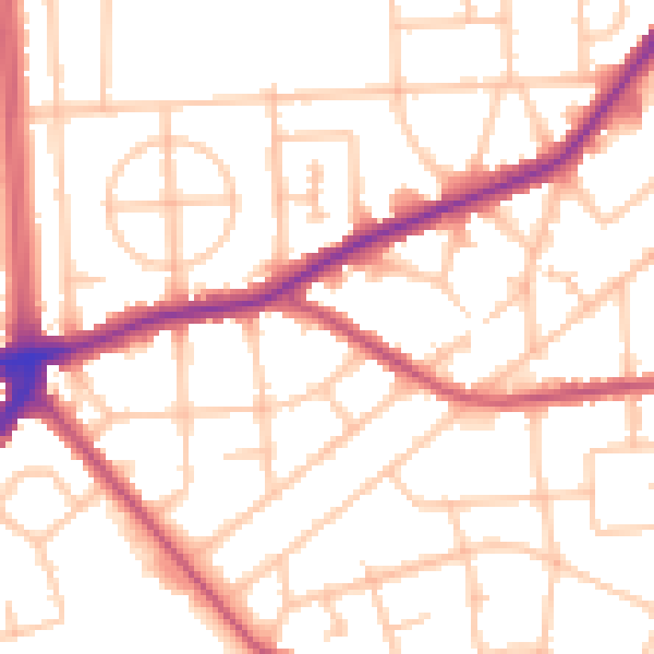 Daytime road noise heatmap for RM9 5HR
