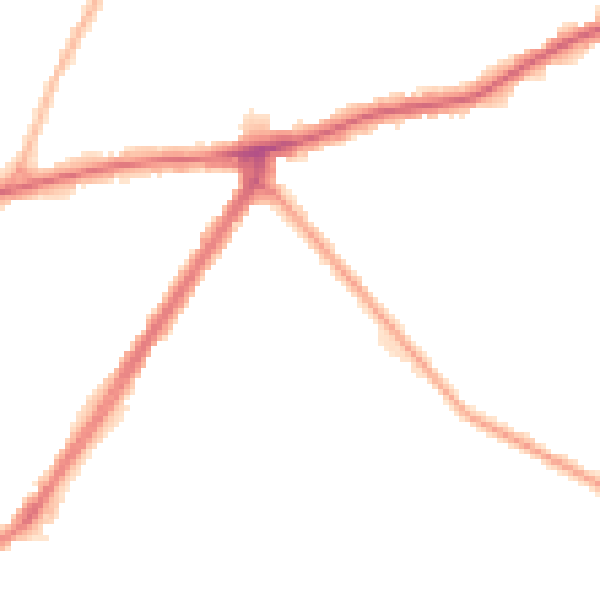 Night-time road noise heatmap for RM9 5XS