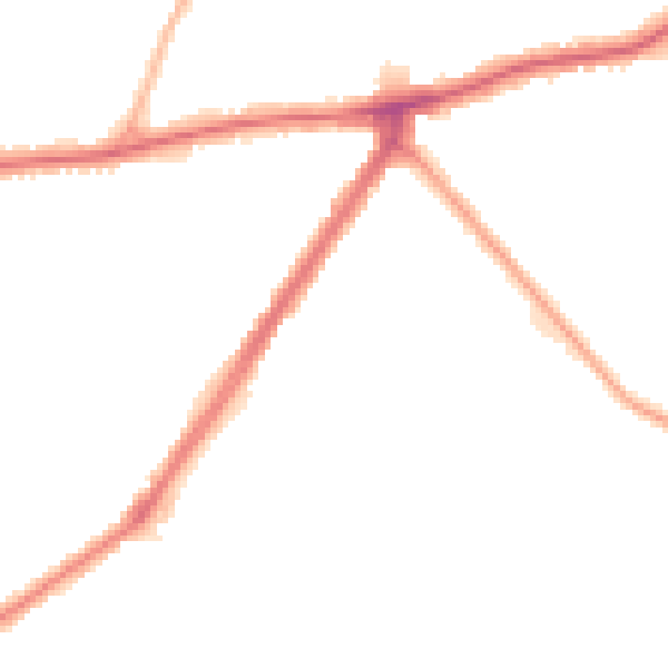 Night-time road noise heatmap for RM9 5XU