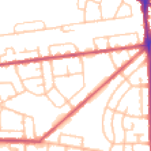 Daytime road noise heatmap for RM9 6JA