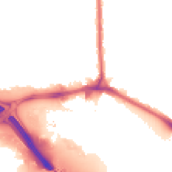 Night-time road noise heatmap for RM9 6RT