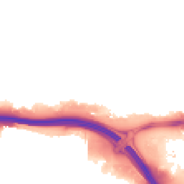 Night-time road noise heatmap for RM9 6XN