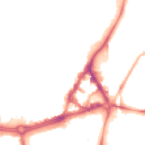 Night-time road noise heatmap for S1 2BS