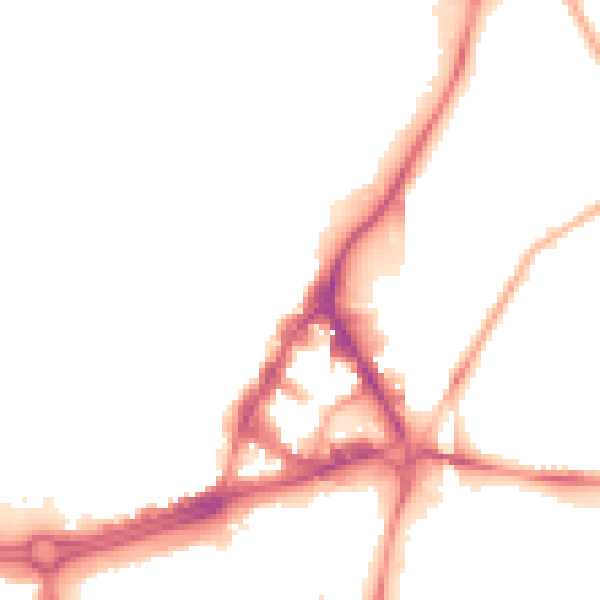 Night-time road noise heatmap for S1 2BX