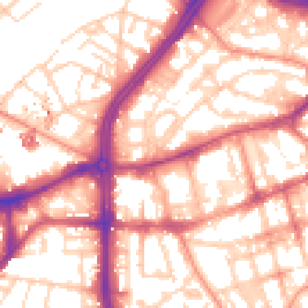 Daytime road noise heatmap for S1 4BN