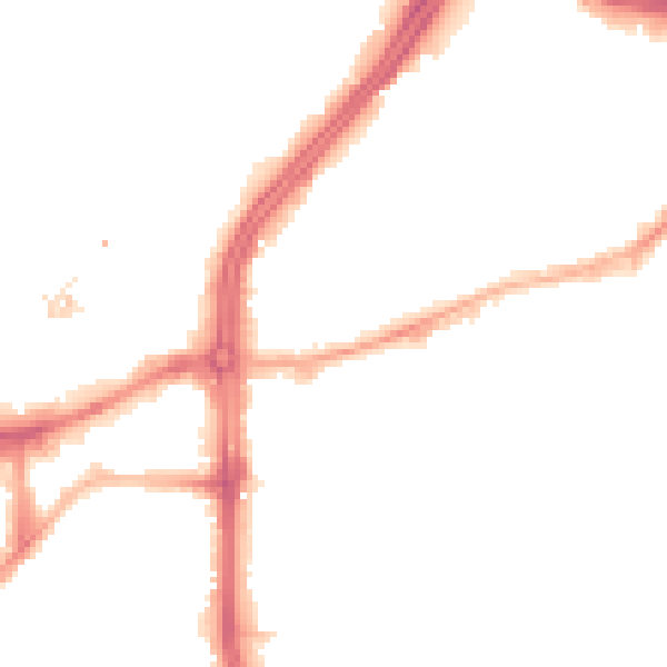 Night-time road noise heatmap for S1 4BN