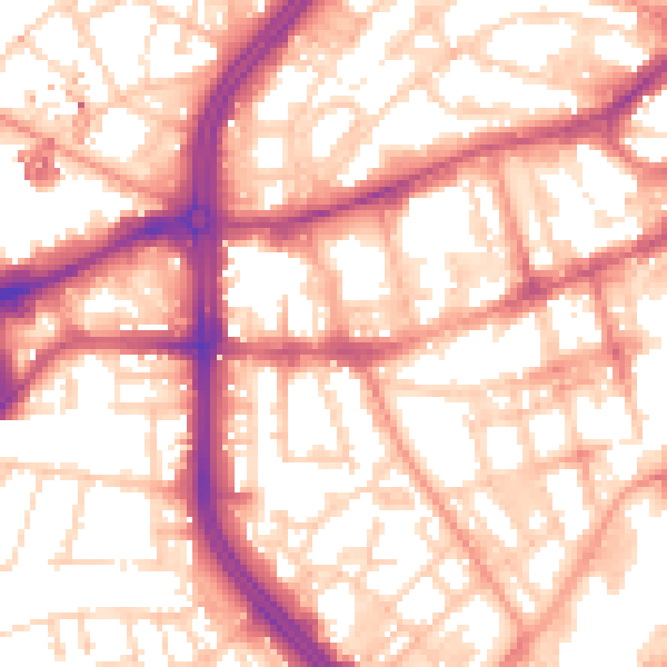 Daytime road noise heatmap for S1 4DA