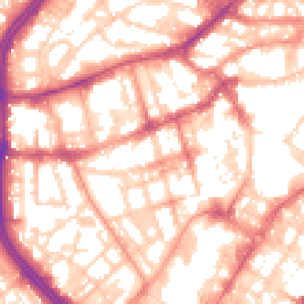 Daytime road noise heatmap for S1 4EB