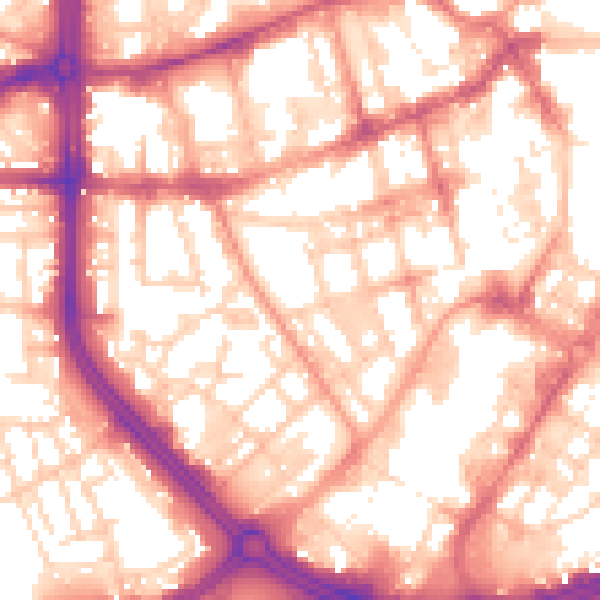 Daytime road noise heatmap for S1 4HX