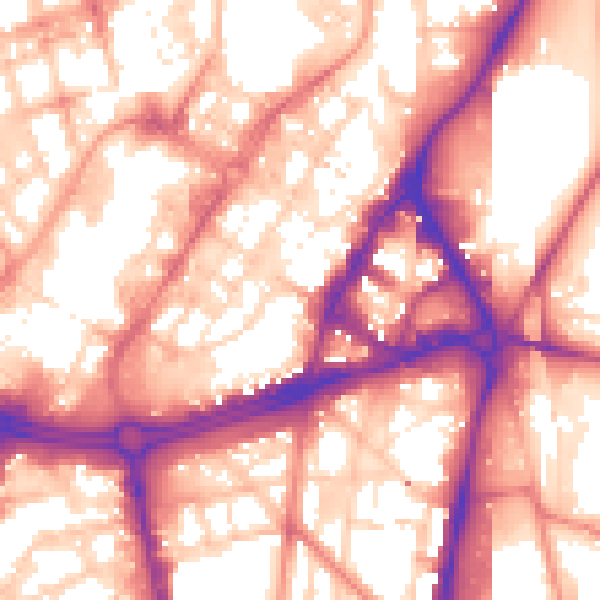 Daytime road noise heatmap for S1 4QF