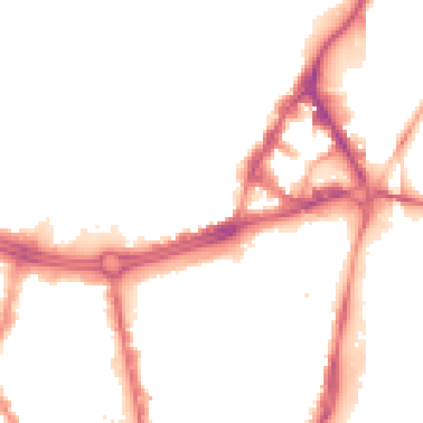 Night-time road noise heatmap for S1 4RT