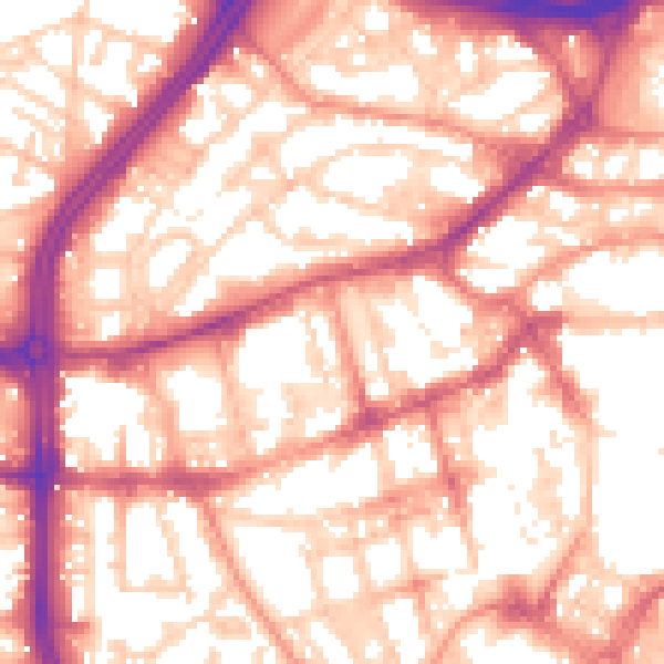 Daytime road noise heatmap for S1 4TT