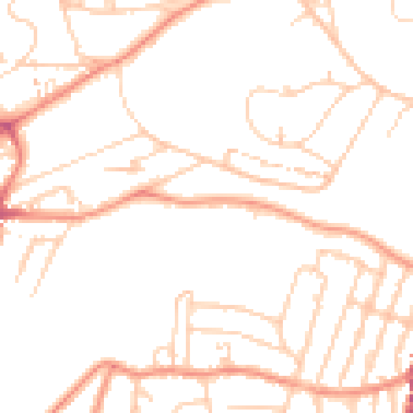 Daytime road noise heatmap for S11 7AD