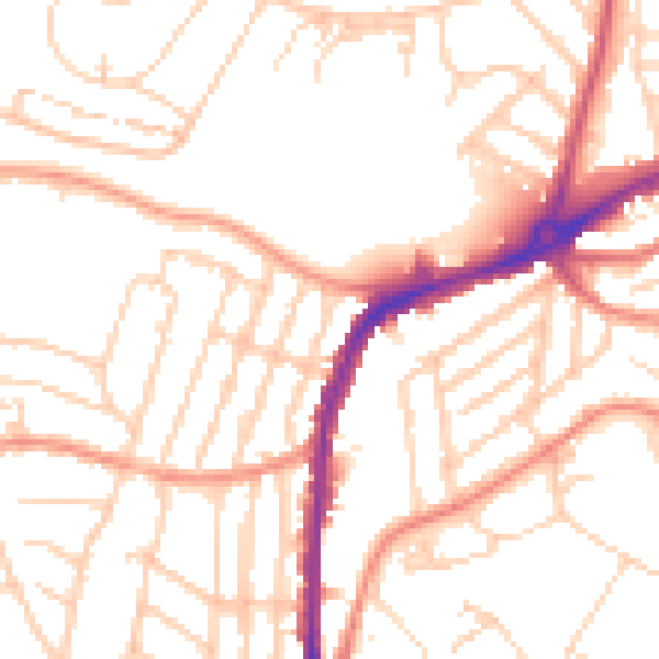 Daytime road noise heatmap for S11 7AF