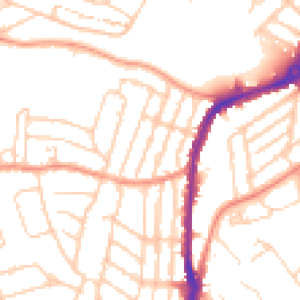 Daytime road noise heatmap for S11 7AQ