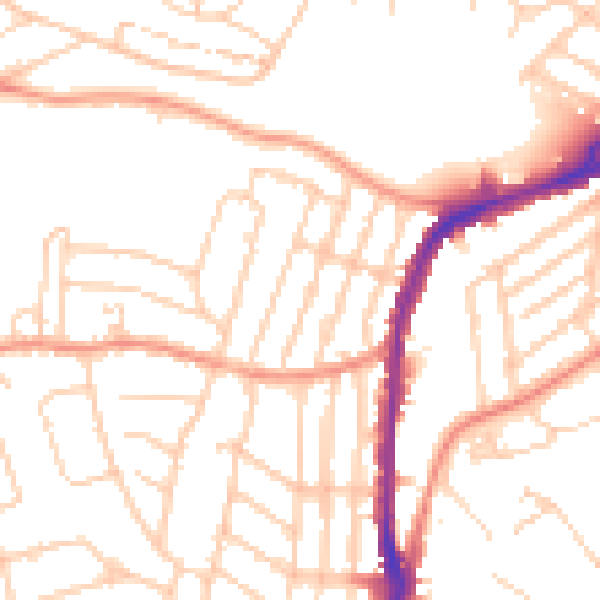 Daytime road noise heatmap for S11 7AR