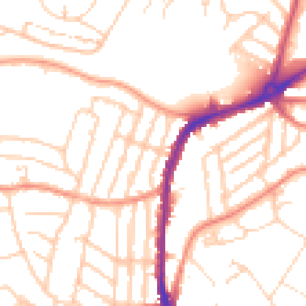 Daytime road noise heatmap for S11 7AS