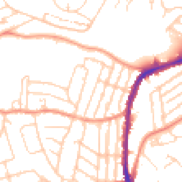 Daytime road noise heatmap for S11 7AW