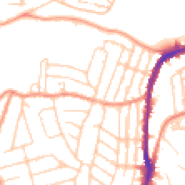 Daytime road noise heatmap for S11 7BG
