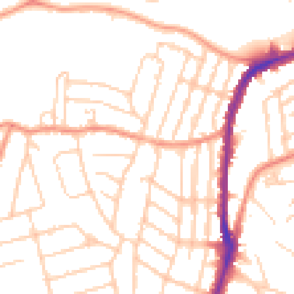 Daytime road noise heatmap for S11 7BZ