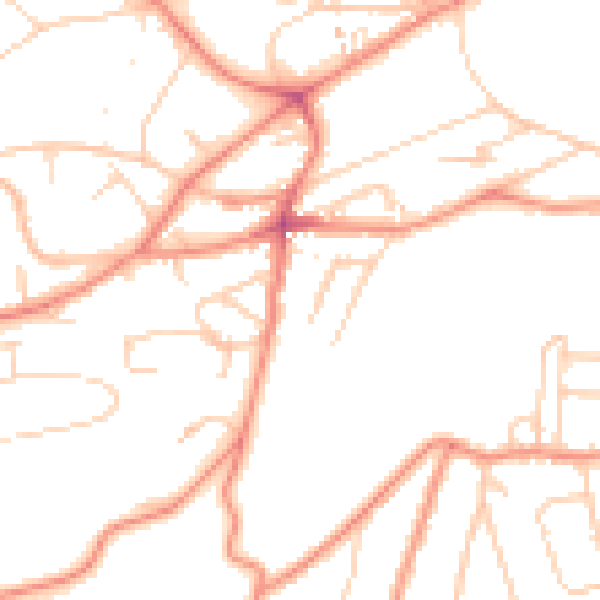 Daytime road noise heatmap for S11 7EU