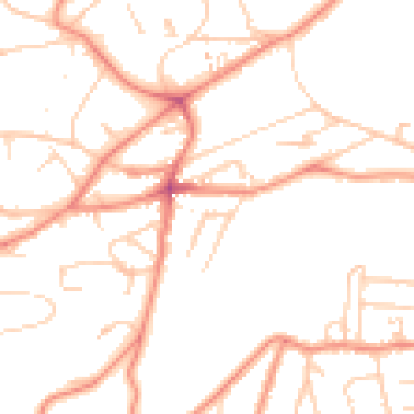 Daytime road noise heatmap for S11 7EW