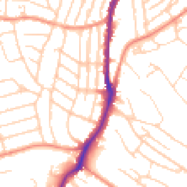 Daytime road noise heatmap for S11 7GW