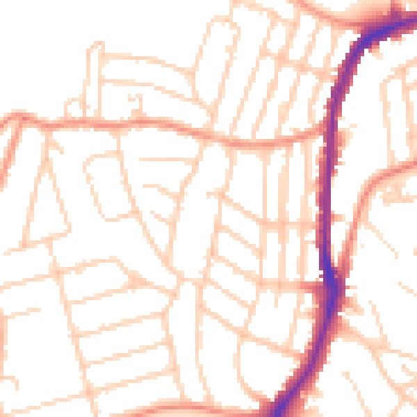 Daytime road noise heatmap for S11 7JB
