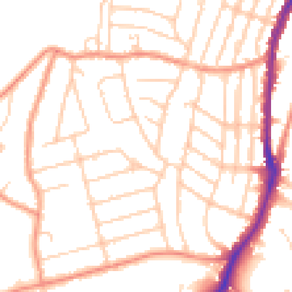 Daytime road noise heatmap for S11 7JQ