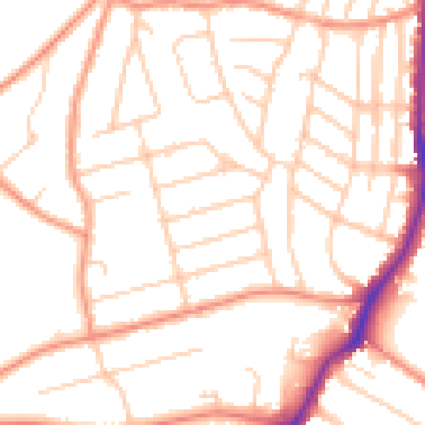 Daytime road noise heatmap for S11 7PE