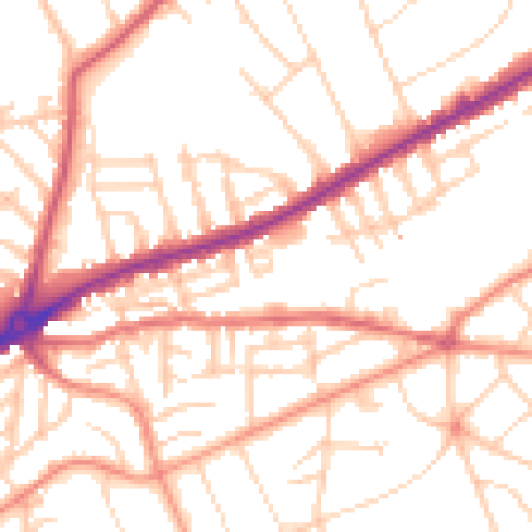 Daytime road noise heatmap for S11 8QB
