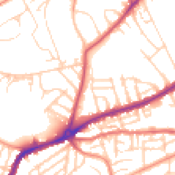 Daytime road noise heatmap for S11 8RQ
