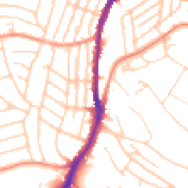Daytime road noise heatmap for S11 8TR