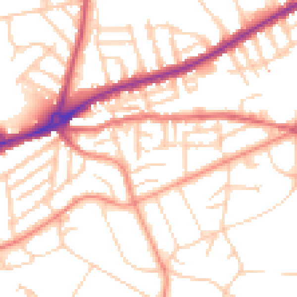 Daytime road noise heatmap for S11 8XW