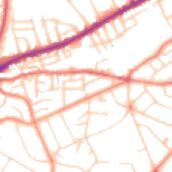 Daytime road noise heatmap for S11 8YH