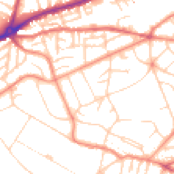 Daytime road noise heatmap for S11 9AQ