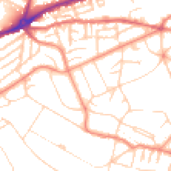 Daytime road noise heatmap for S11 9AR