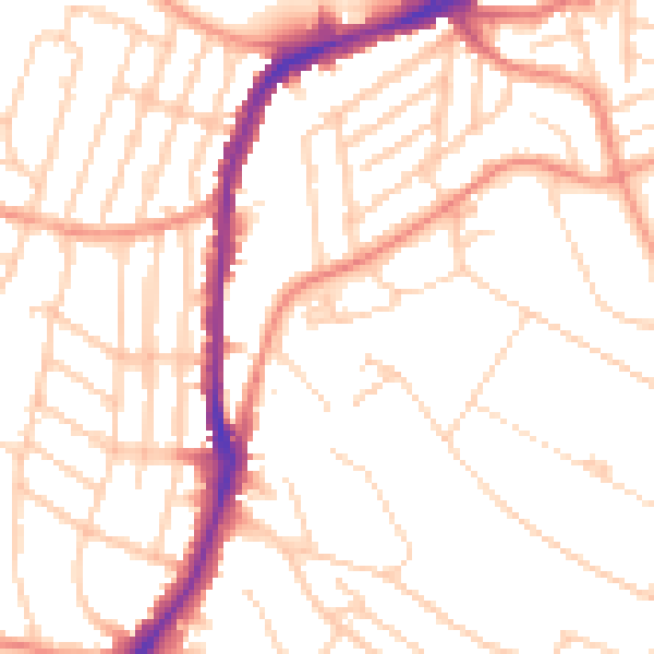 Daytime road noise heatmap for S11 9DW