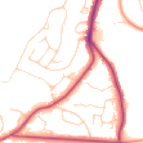 Daytime road noise heatmap for S11 9NZ