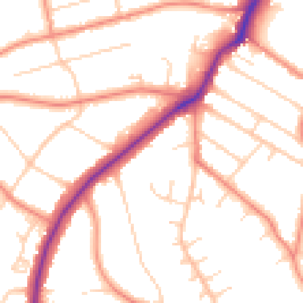 Daytime road noise heatmap for S11 9PR