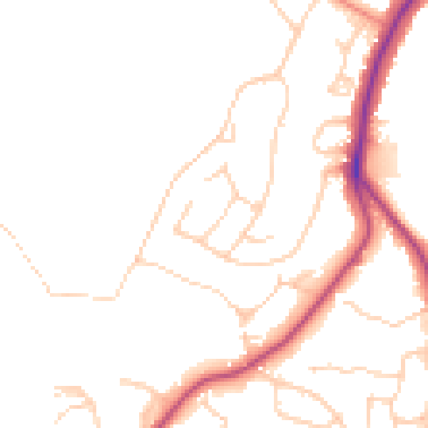 Daytime road noise heatmap for S11 9QY