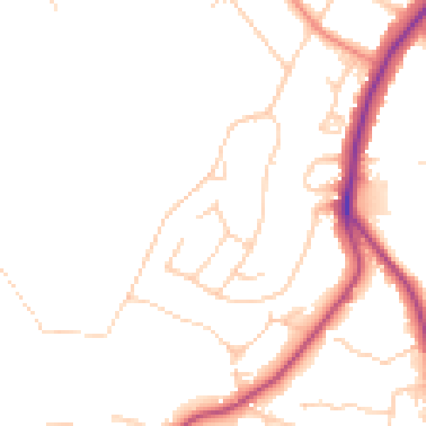 Daytime road noise heatmap for S11 9QZ