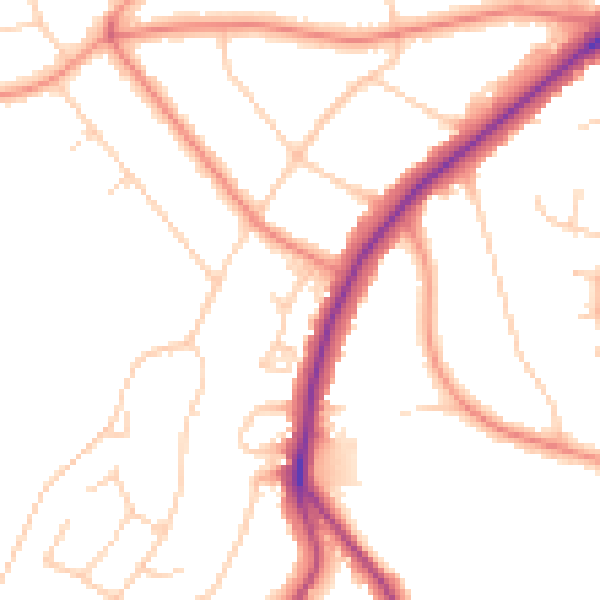 Daytime road noise heatmap for S11 9RF