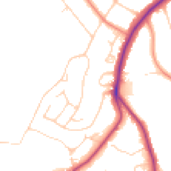 Daytime road noise heatmap for S11 9RR