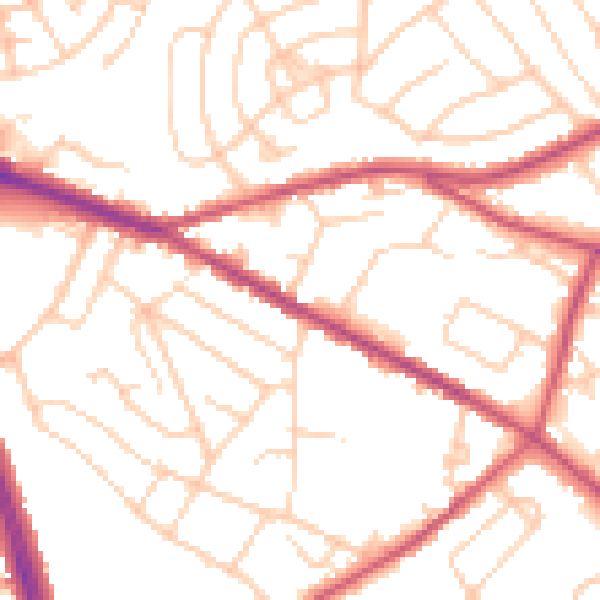 Daytime road noise heatmap for S12 2AH