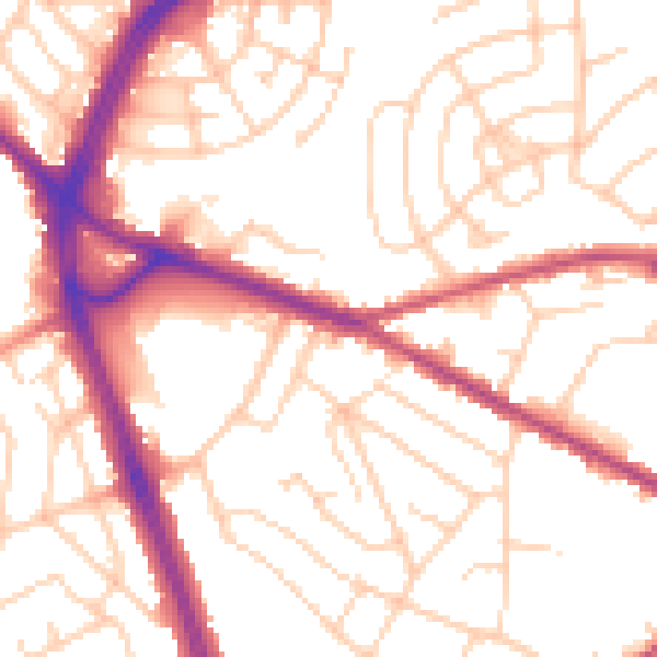 Daytime road noise heatmap for S12 2AP